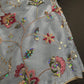Blue Sequins Multi Color Embroidery Silk Blouse - 