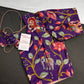 Purple Multi Color Pen Kalamakari Ready Made Blouse - 