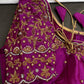 Purple Silk Maggam Aari Blouse - 