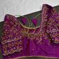 Purple Silk Maggam Aari Blouse - 