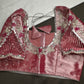 Pastel Pink Silk Maggam Aari Work Blouse - 