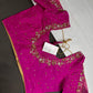 Pink Silk Maggam Aari Work Blouse - 