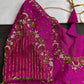 Pink Silk Maggam Aari Work Blouse - 