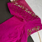 Pink Silk Maggam Aari Work Blouse - 