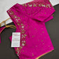 Pink Silk Maggam Aari Work Blouse - 