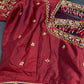 Red Maroon Maggam Aari Blouse - 