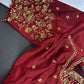 Red Maroon Maggam Aari Blouse - 