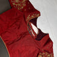Red Maroon Maggam Aari Blouse - 