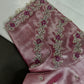 Pink Tissue Silk Maggam Aari Net Blouse - 