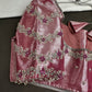 Pink Tissue Silk Maggam Aari Net Blouse - 