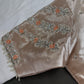 Light Peach Tissue Silk Maggam Aari Net Blouse - 