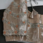 Light Peach Tissue Silk Maggam Aari Net Blouse - 