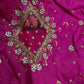 Pink Net Silk Maggam Aari Blouse - 