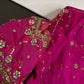 Pink Net Silk Maggam Aari Blouse - 