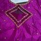 Pink Net Silk Maggam Aari Blouse - 