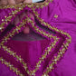 Pink Net Silk Maggam Aari Blouse - 