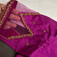 Pink Net Silk Maggam Aari Blouse - 