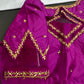 Pink Net Silk Maggam Aari Blouse - 