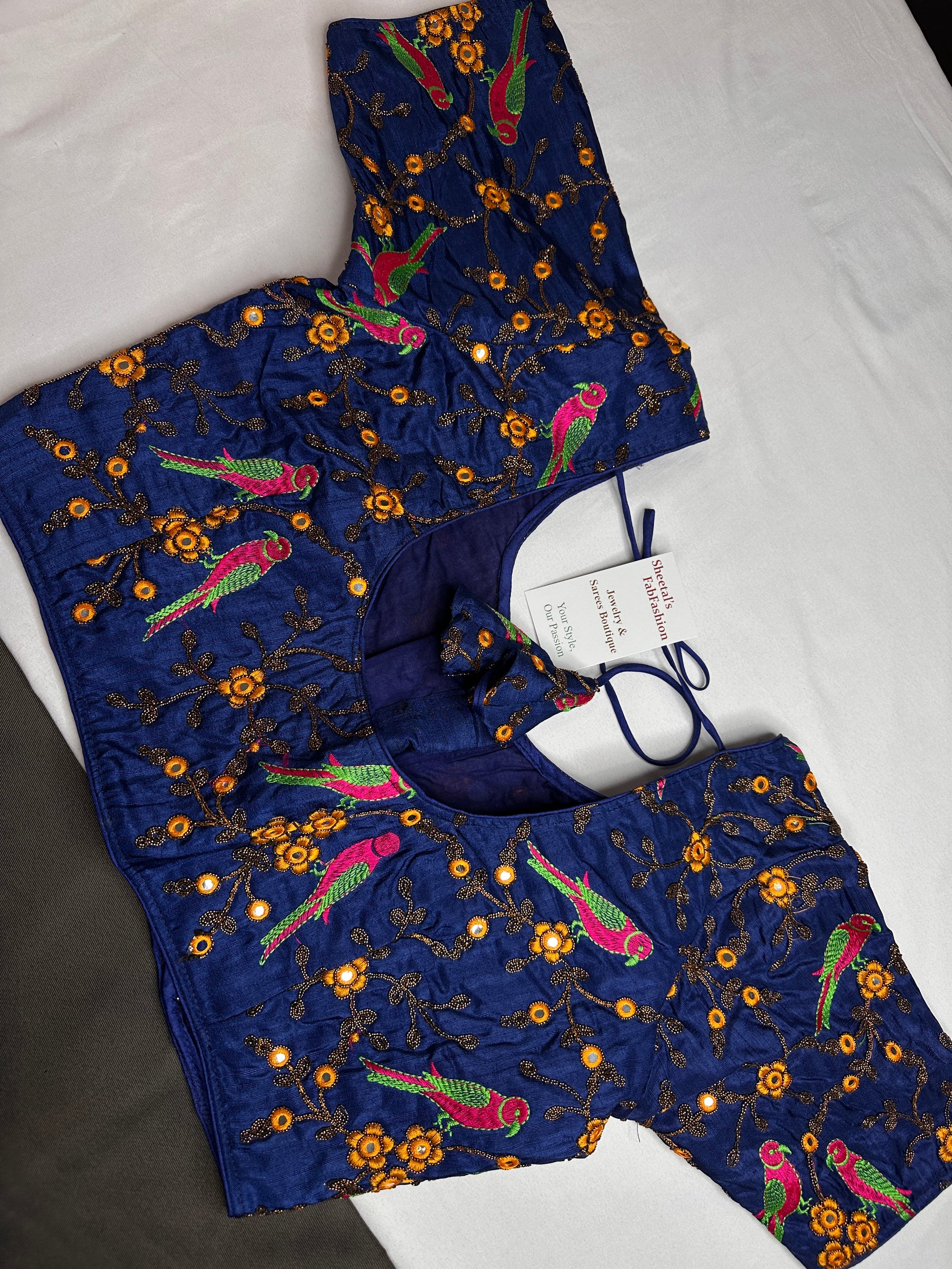 Blue Embriodery Work Blouse - 