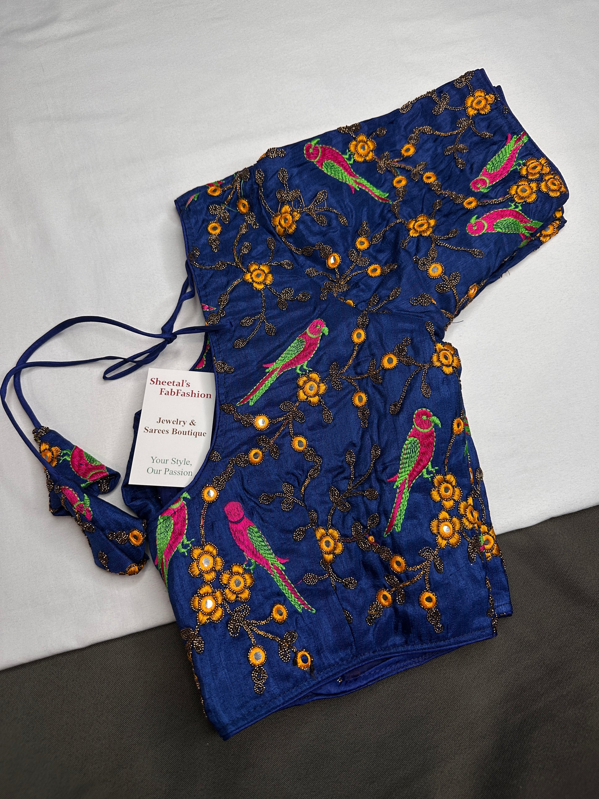 Blue Embriodery Work Blouse - 