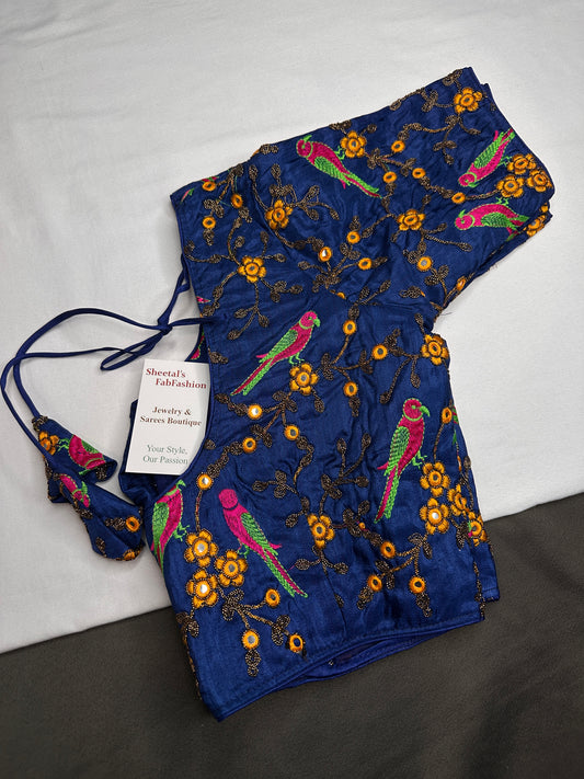 Blue Embriodery Work Blouse - 