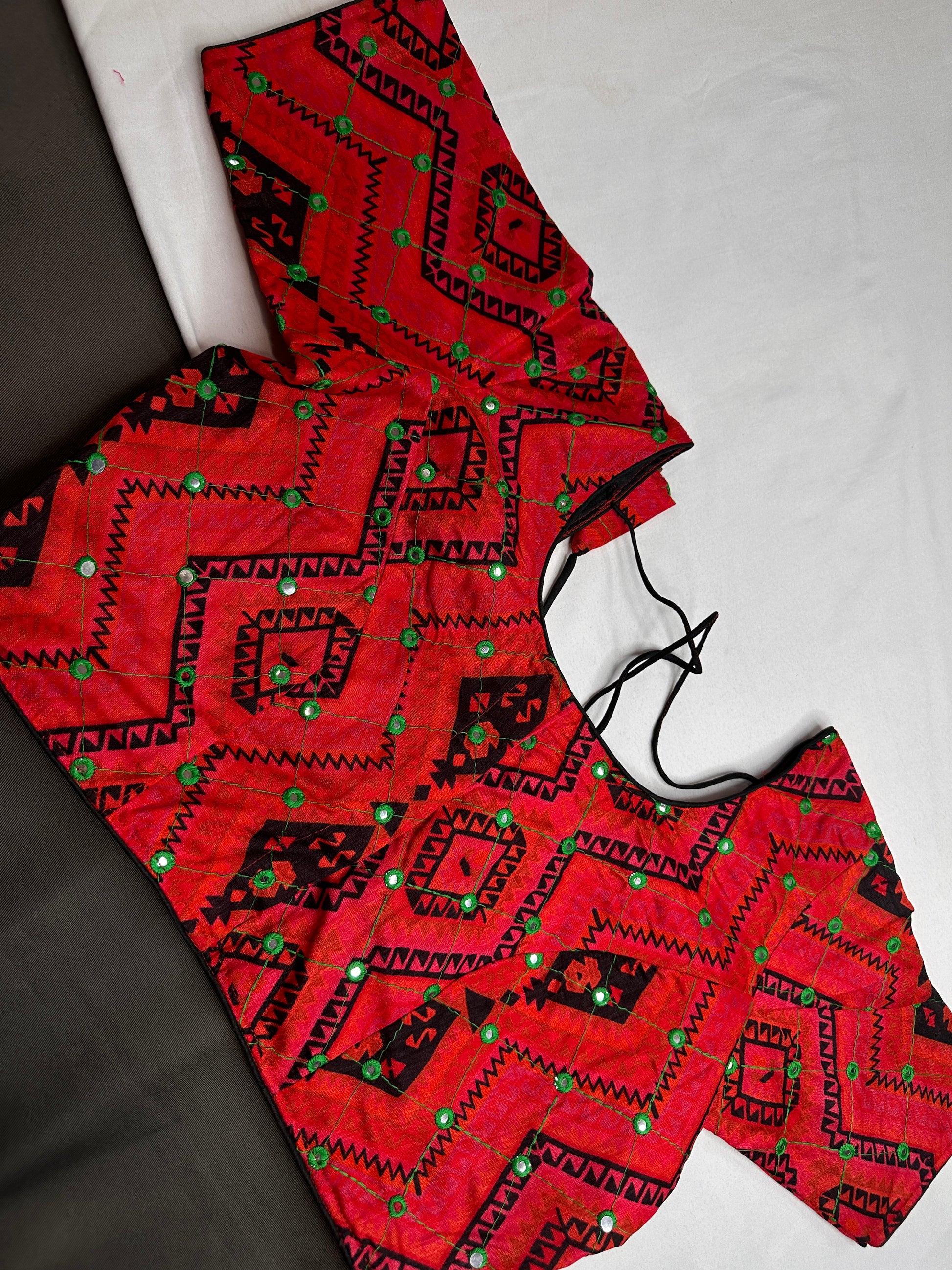 Red Embriodery Work Blouse - 
