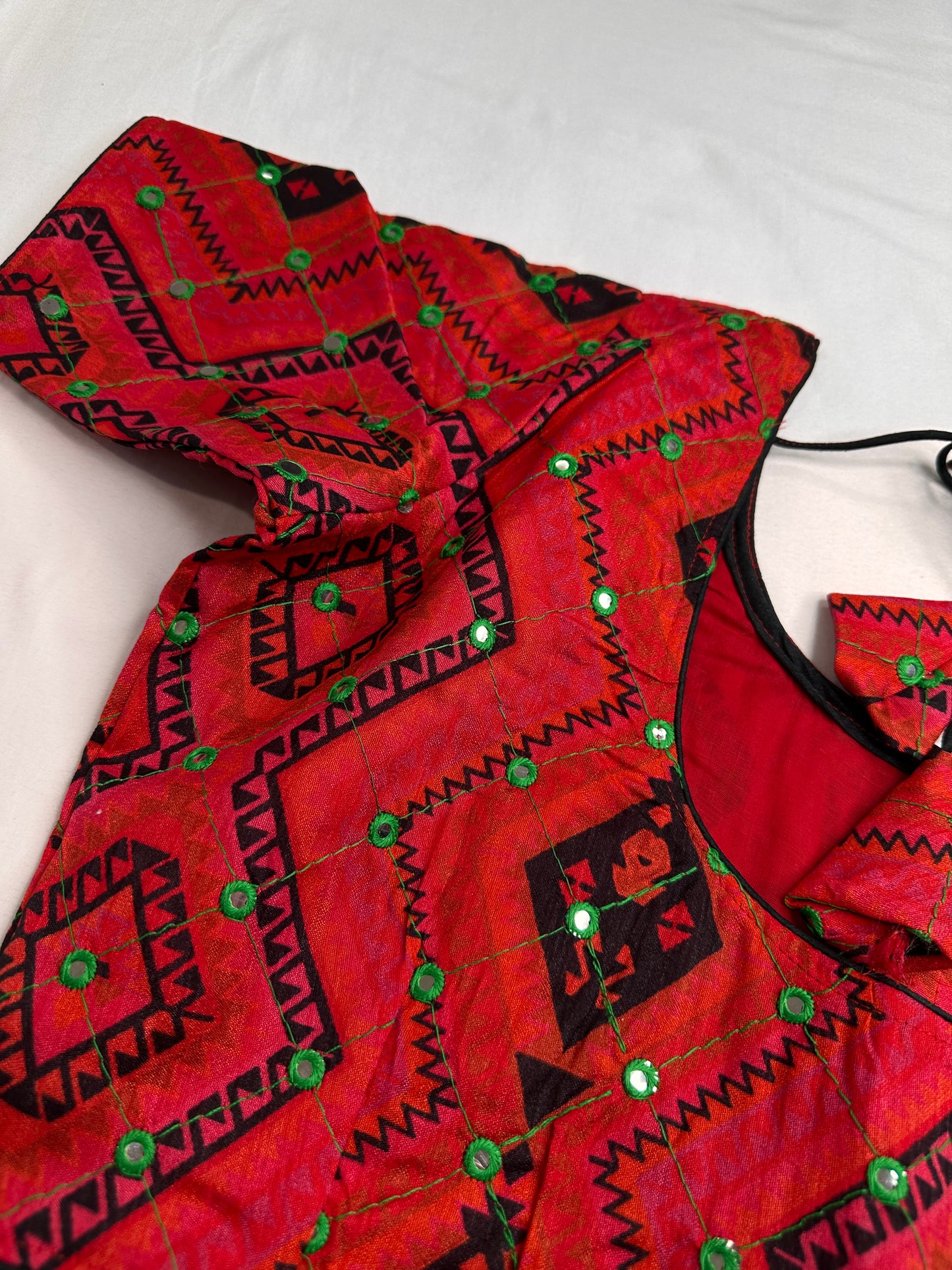 Red Embriodery Work Blouse - 