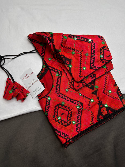 Red Embriodery Work Blouse - 