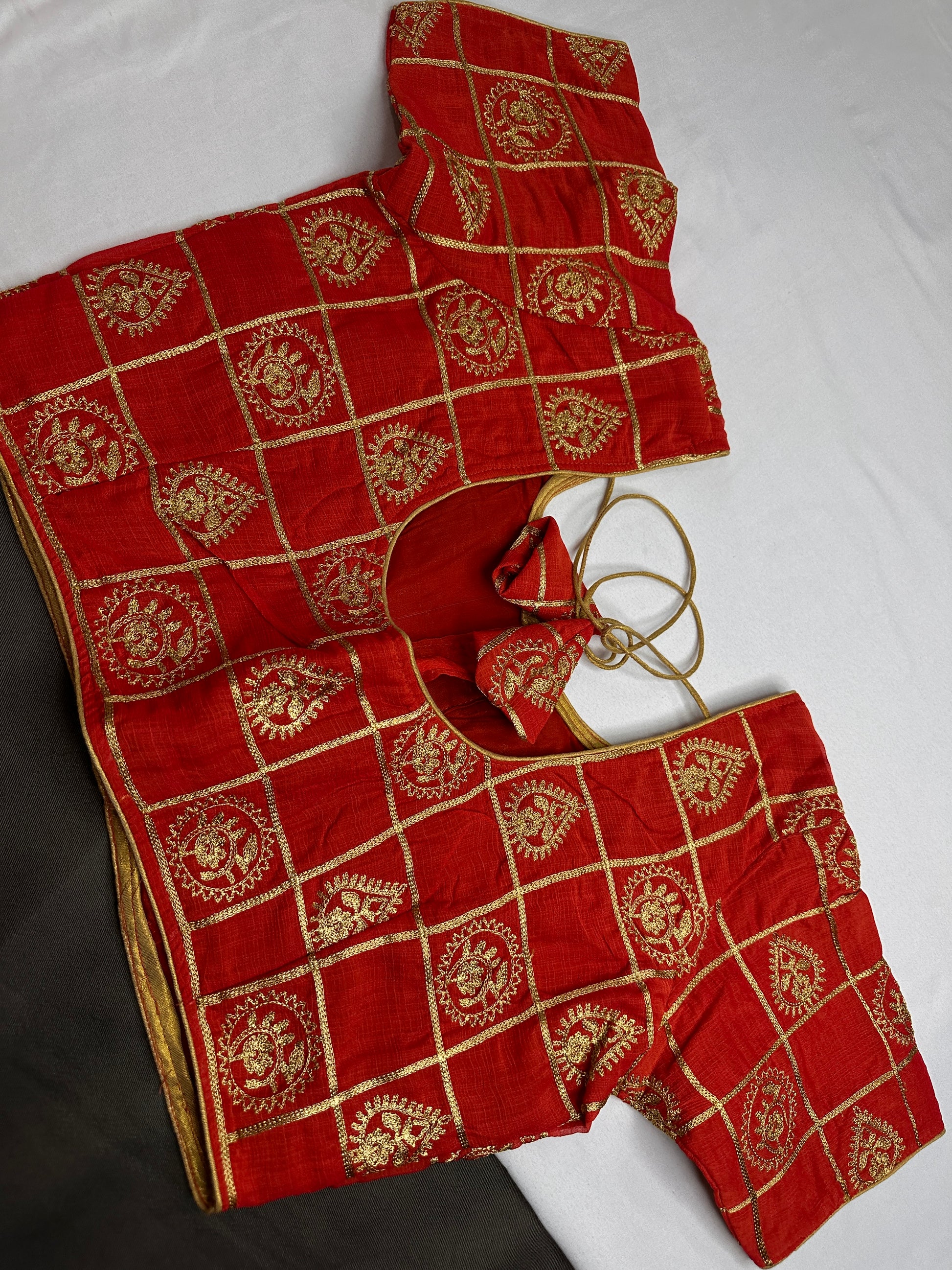Red Embriodery Work Blouse - 