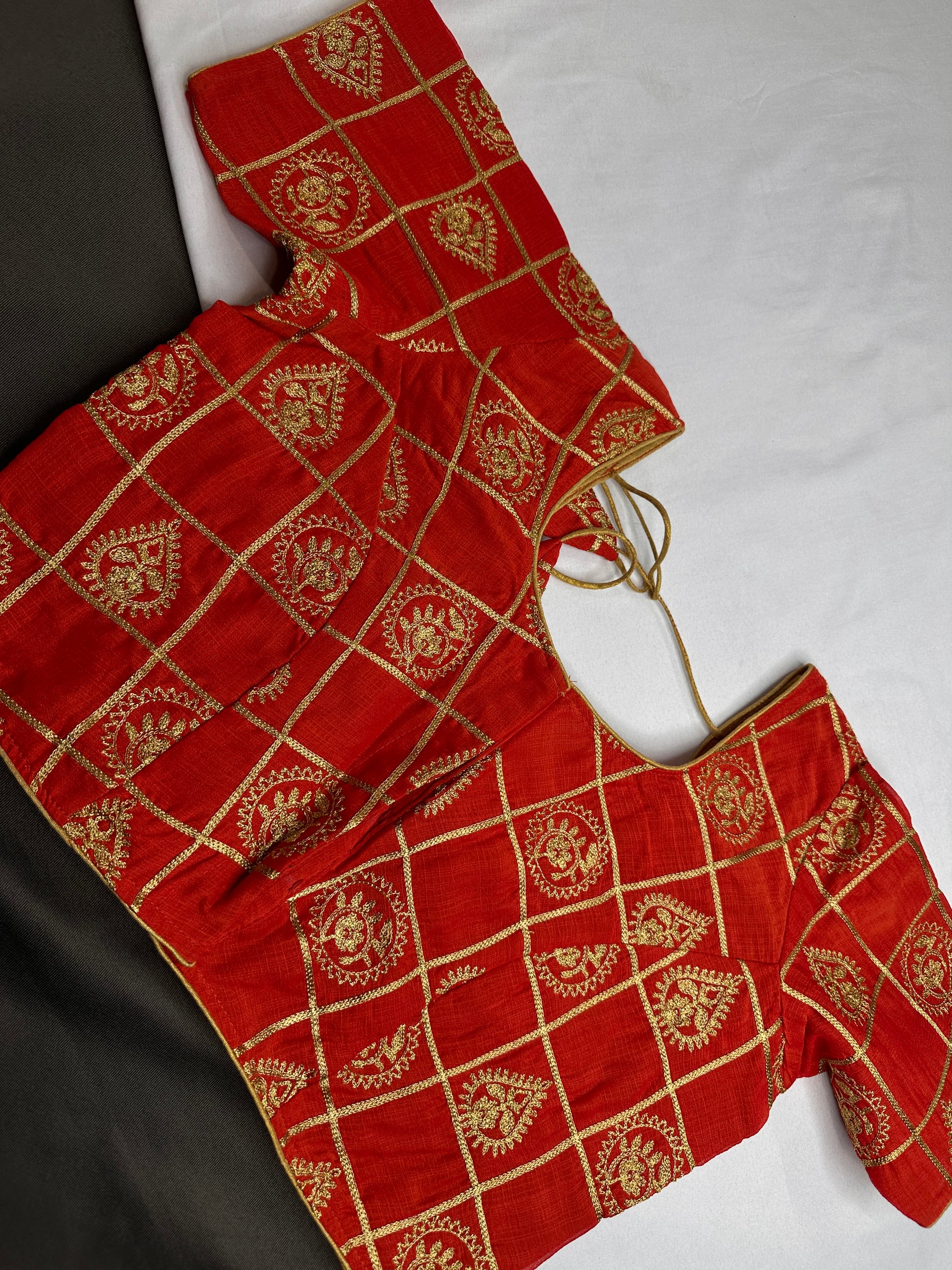 Red Embriodery Work Blouse - 