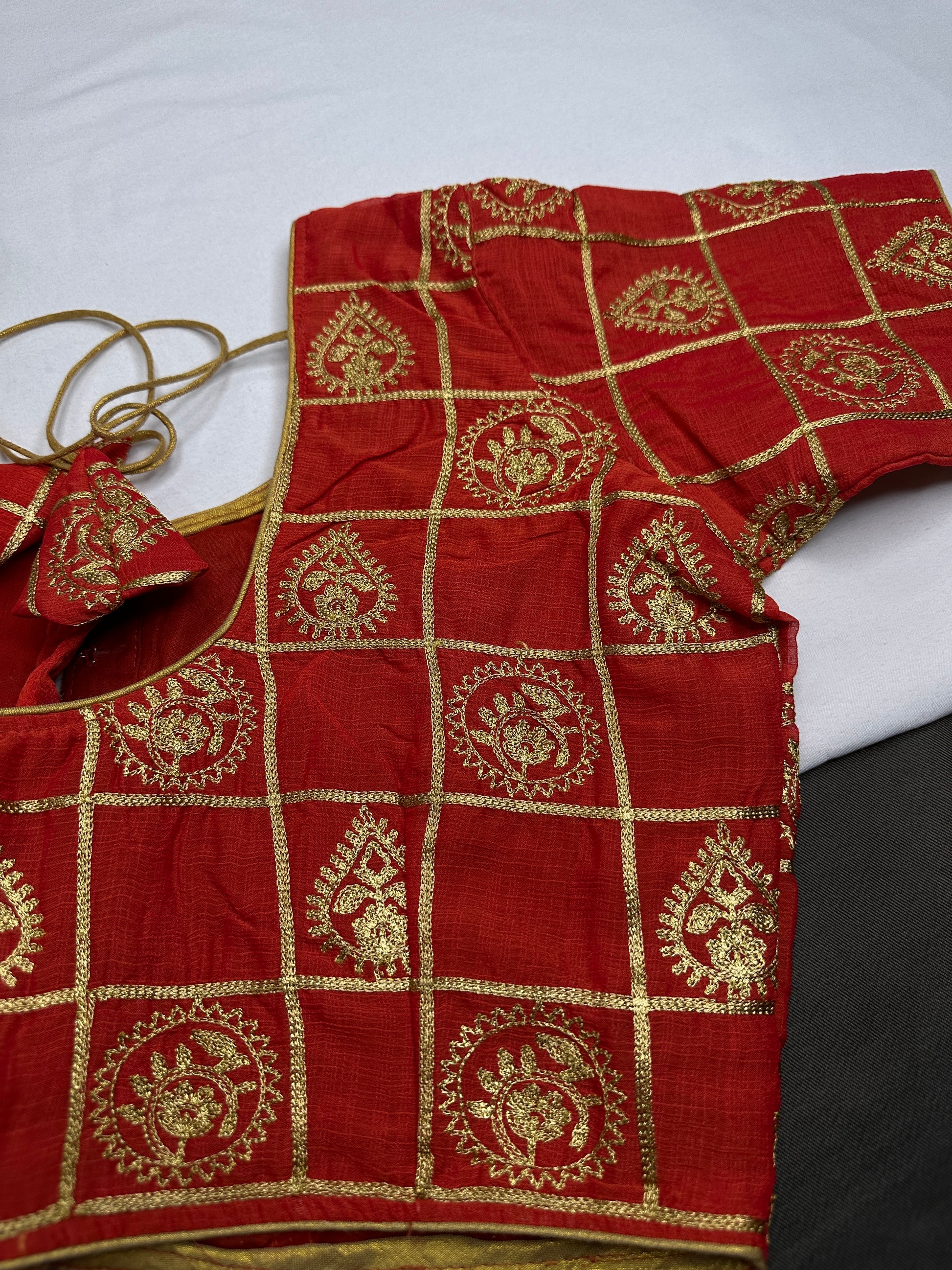 Red Embriodery Work Blouse - 