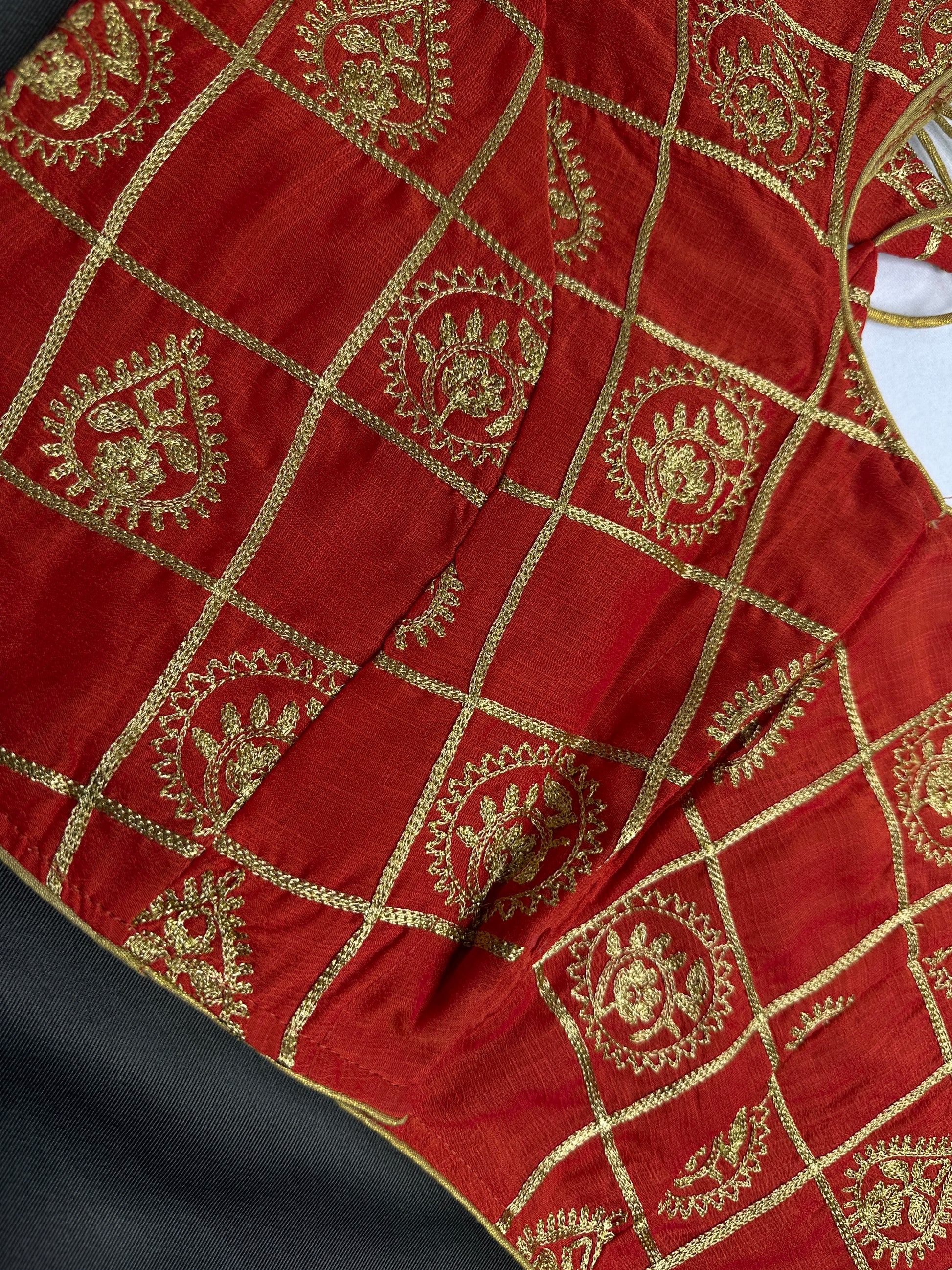 Red Embriodery Work Blouse - 