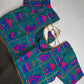 Teal Embriodery Work Blouse - 