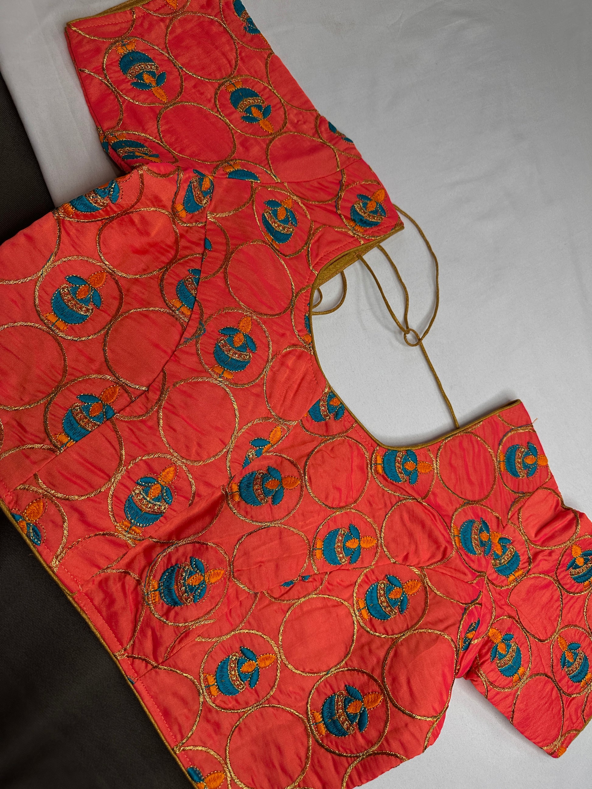 Peach Embriodery Work Blouse - 