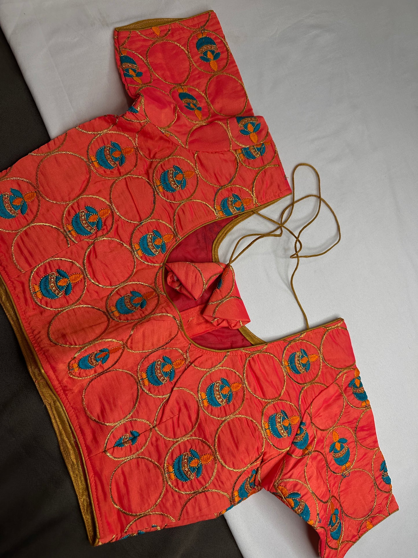 Peach Embriodery Work Blouse - 