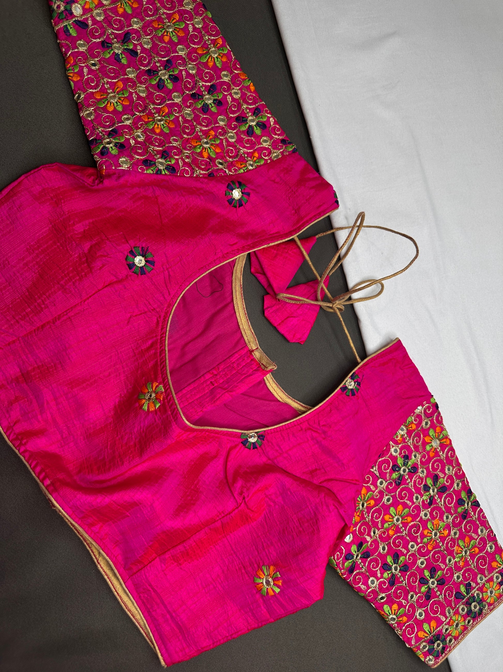 Pink Embriodery Work Blouse - 