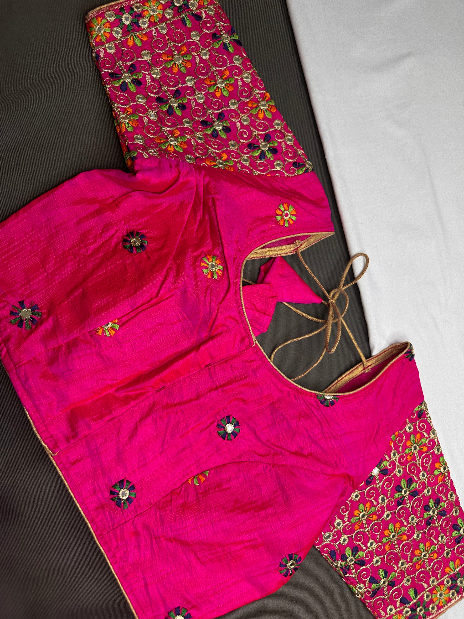 Pink Embriodery Work Blouse - 