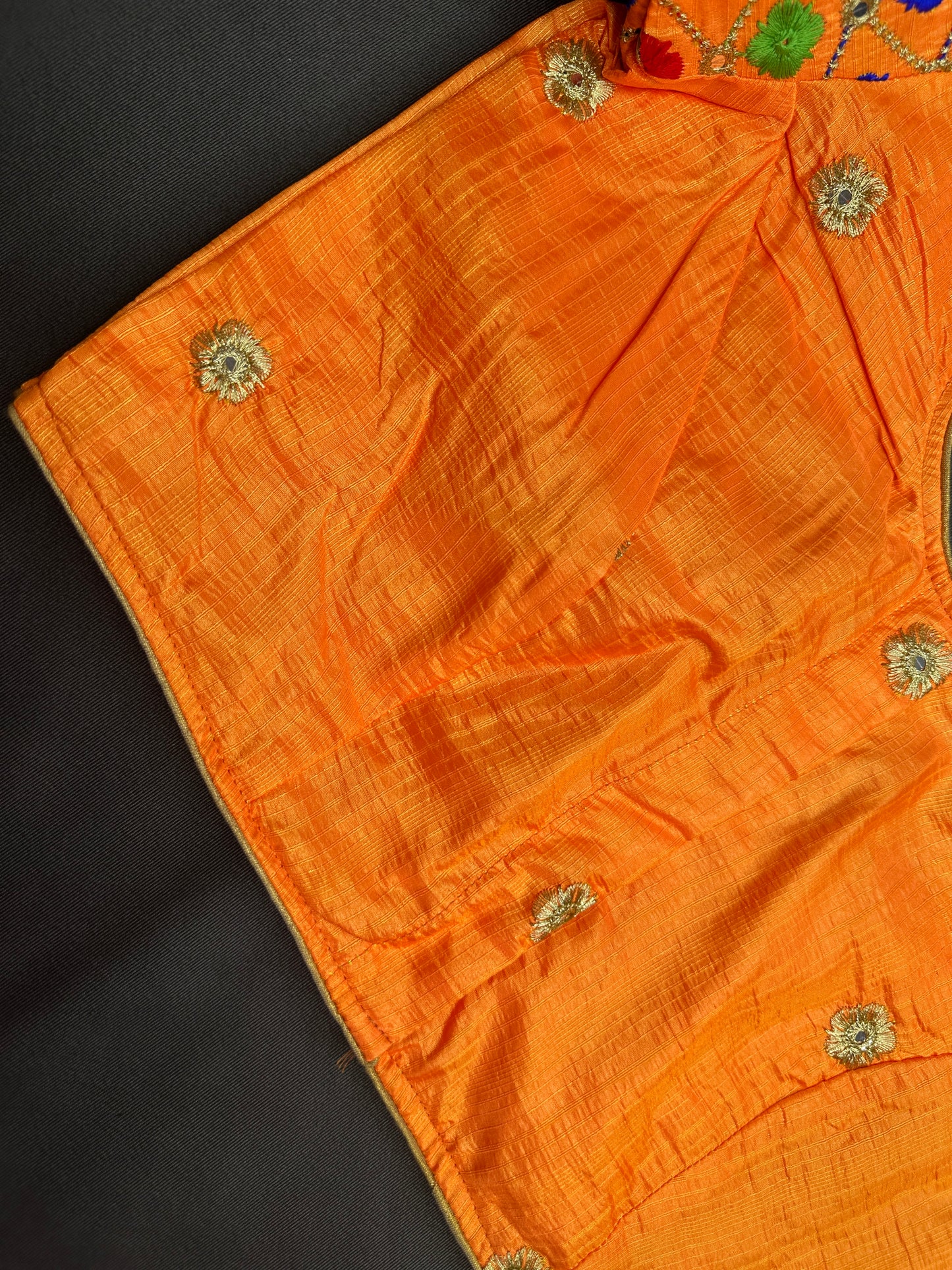 Orange Embriodery Work Blouse - 