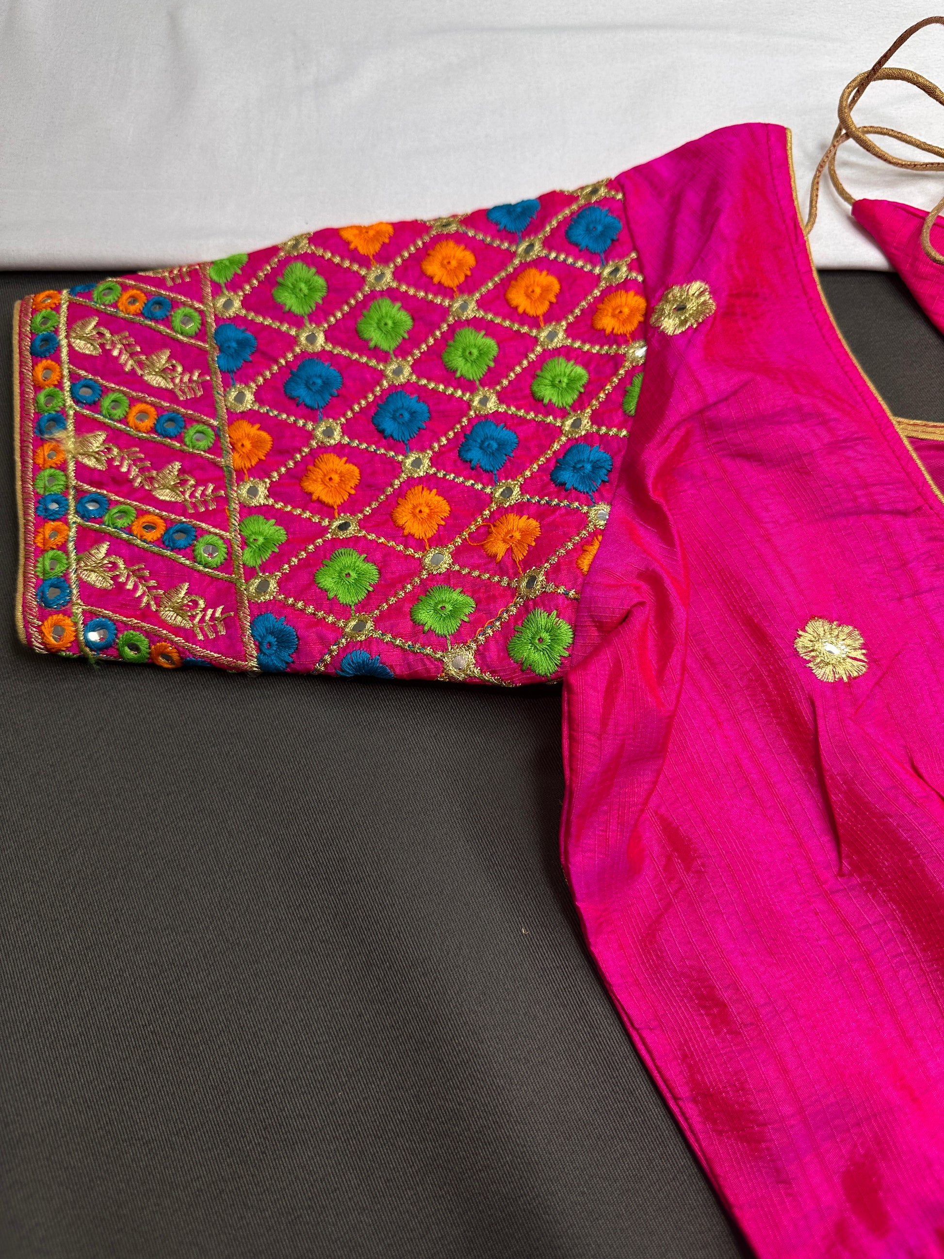 Pink Embriodery Work Blouse - 