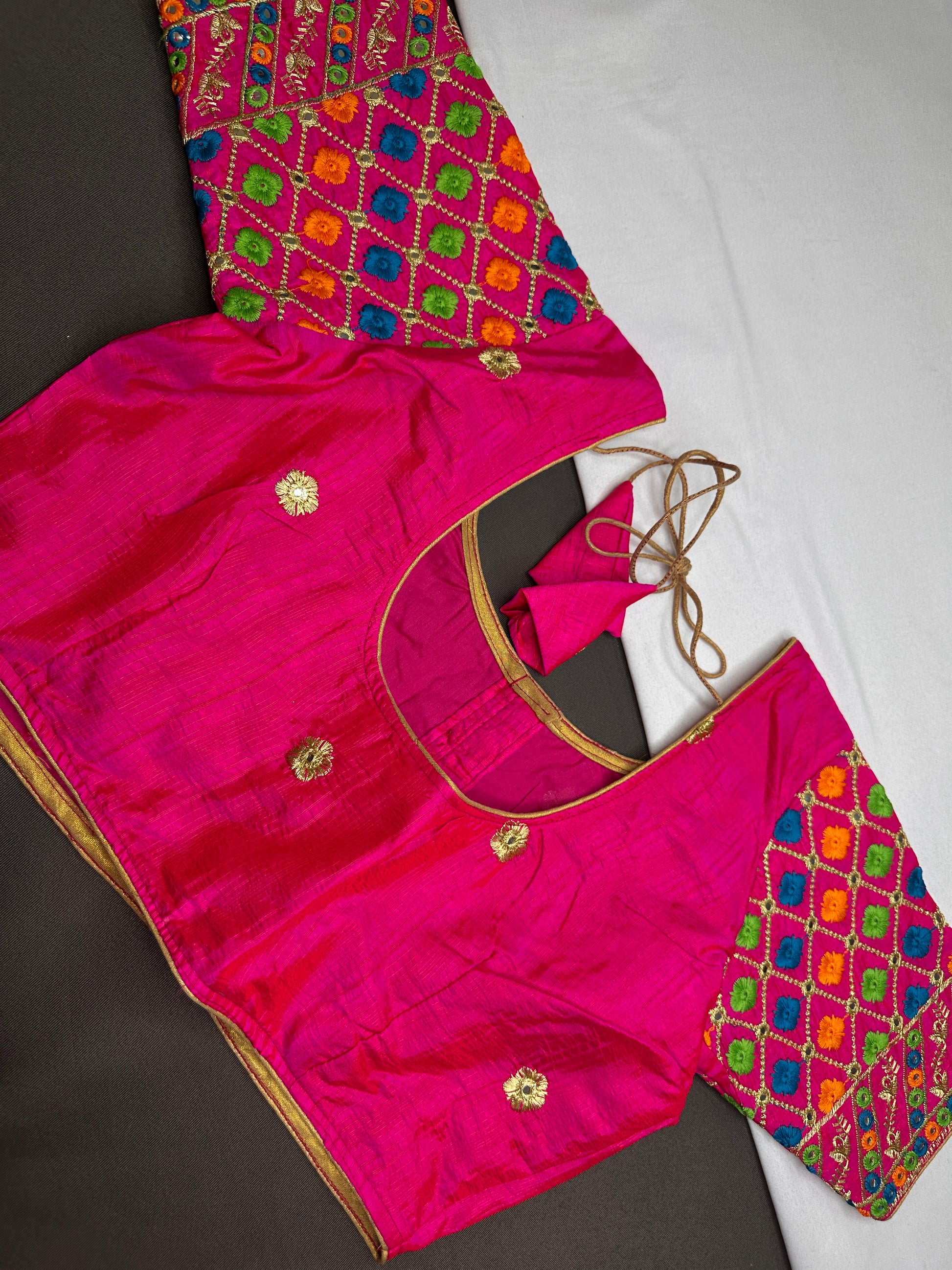 Pink Embriodery Work Blouse - 