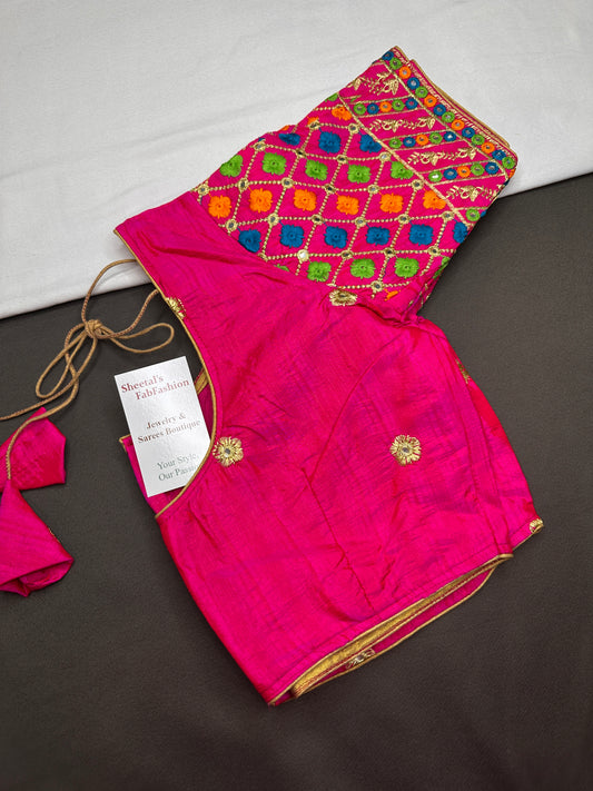 Pink Embriodery Work Blouse - 