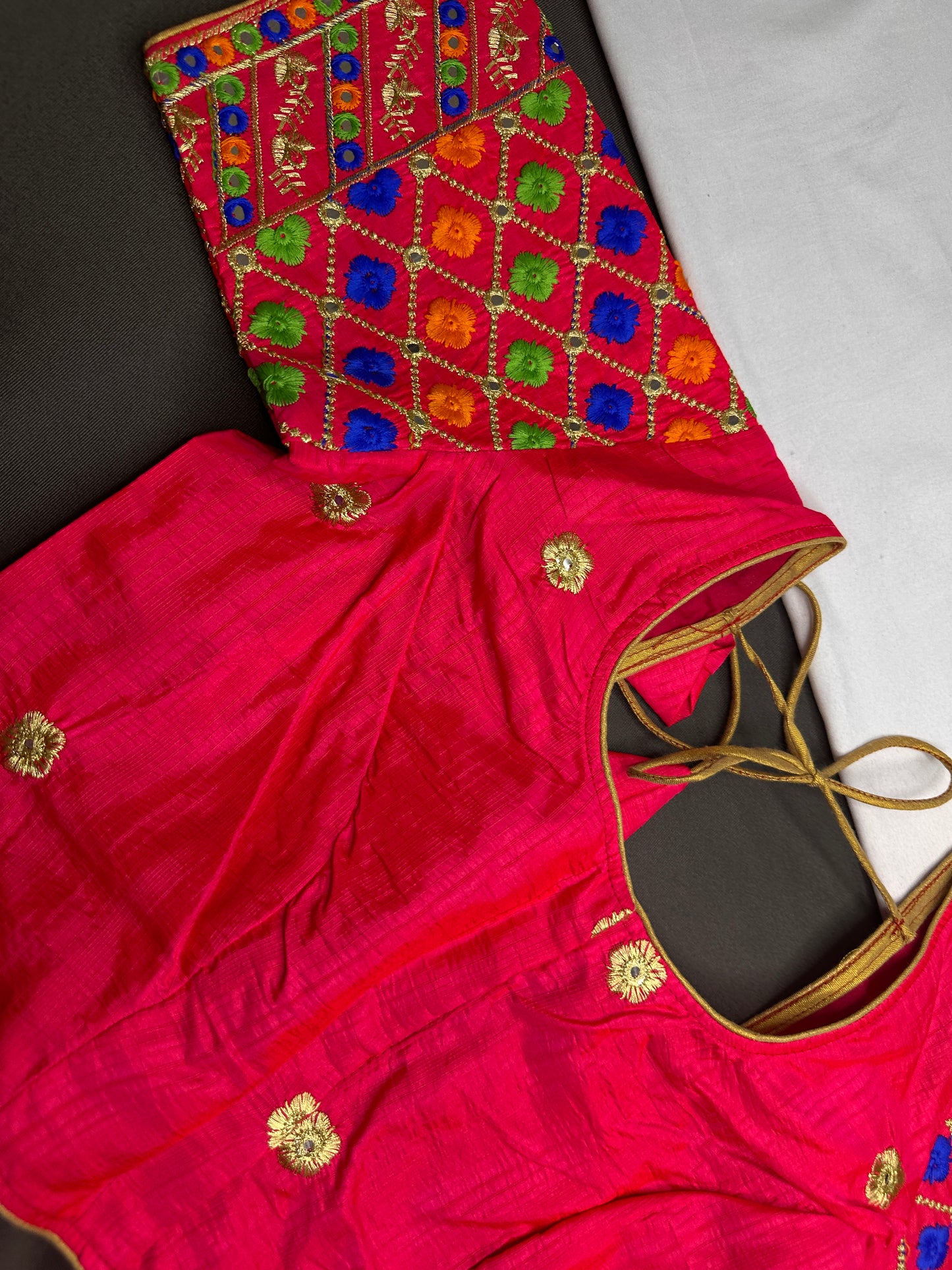 Pink Embriodery Work Blouse - 