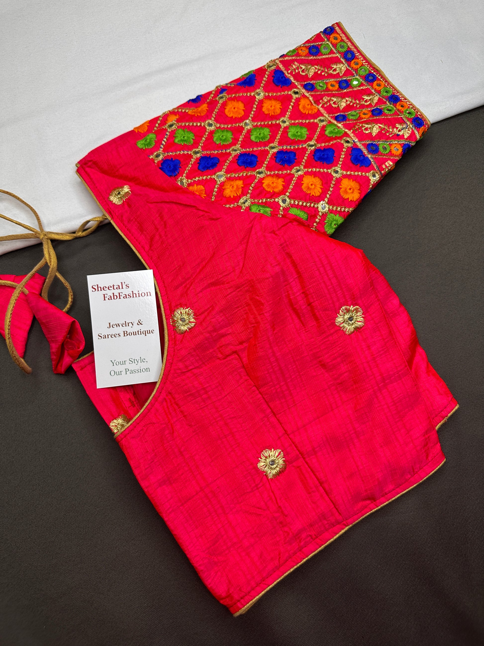 Pink Embriodery Work Blouse - 