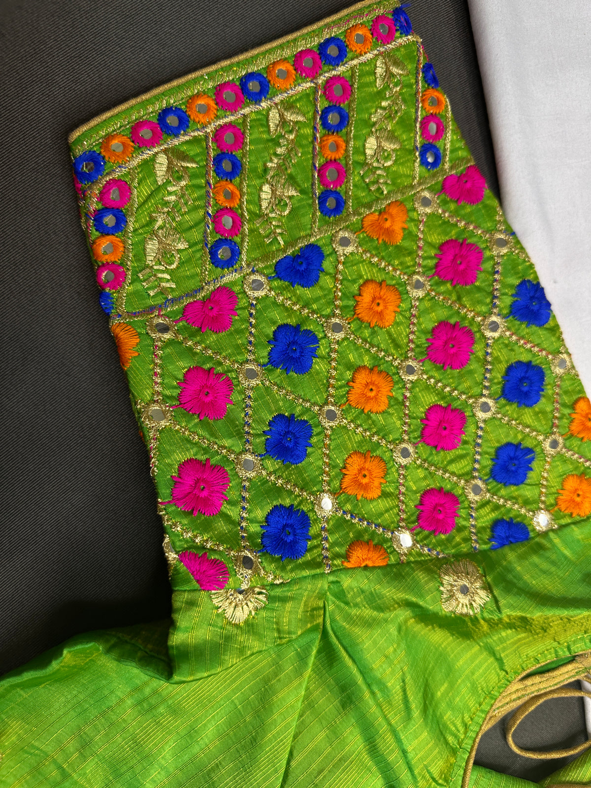 Green Embriodery Work Blouse - 