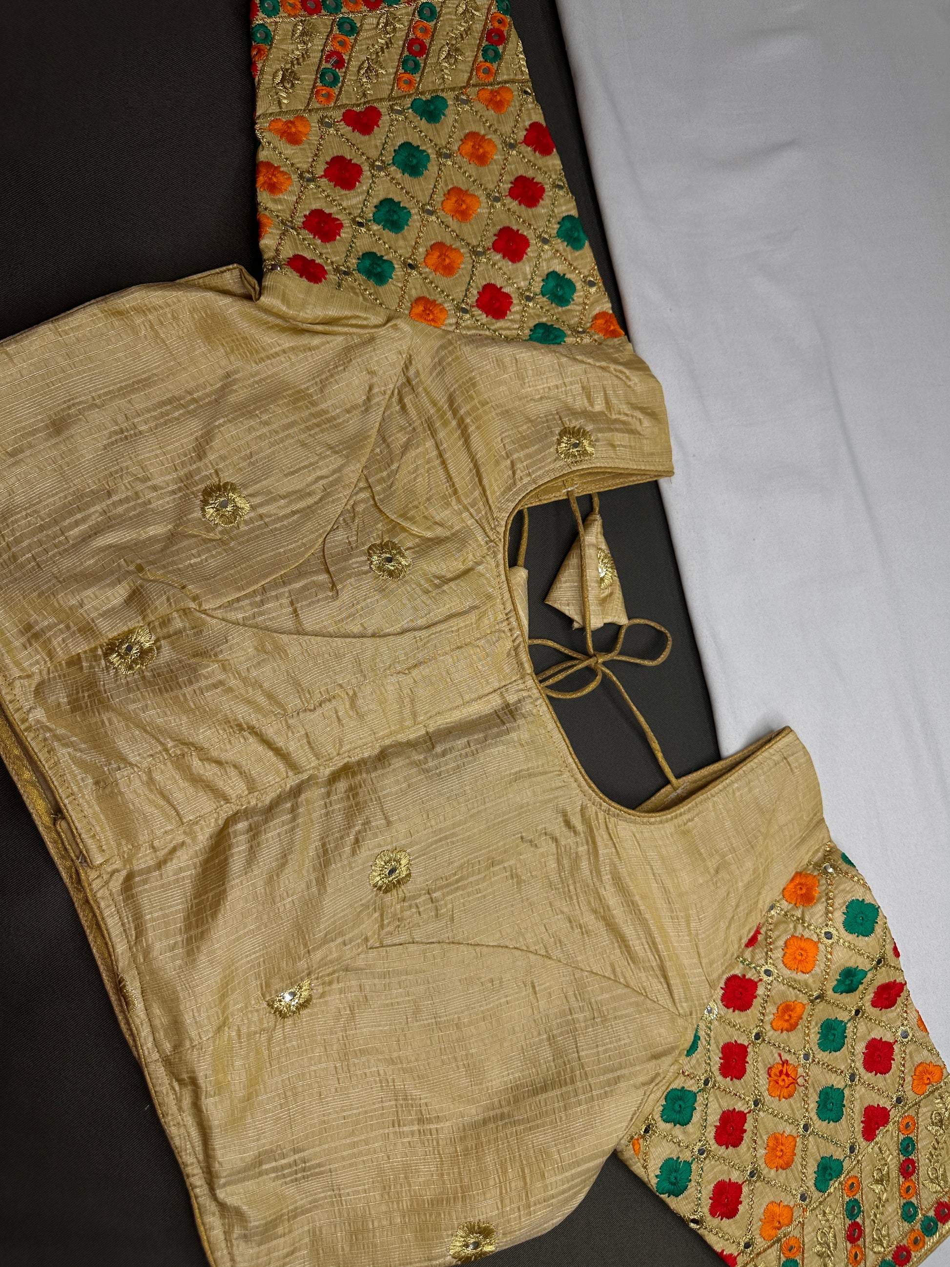 Cream Embriodery Work Blouse - 