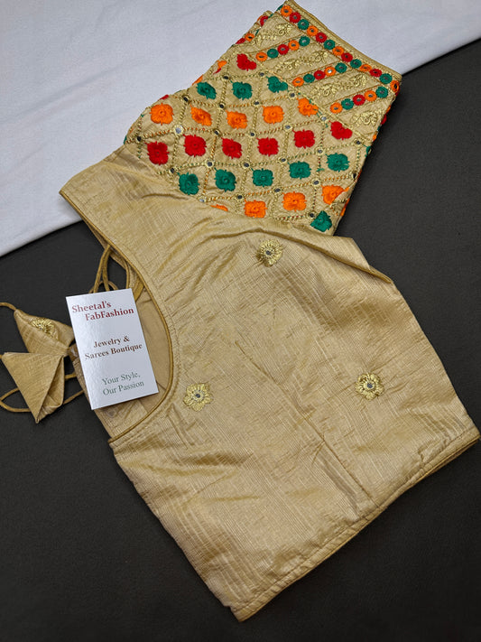 Cream Embriodery Work Blouse - 