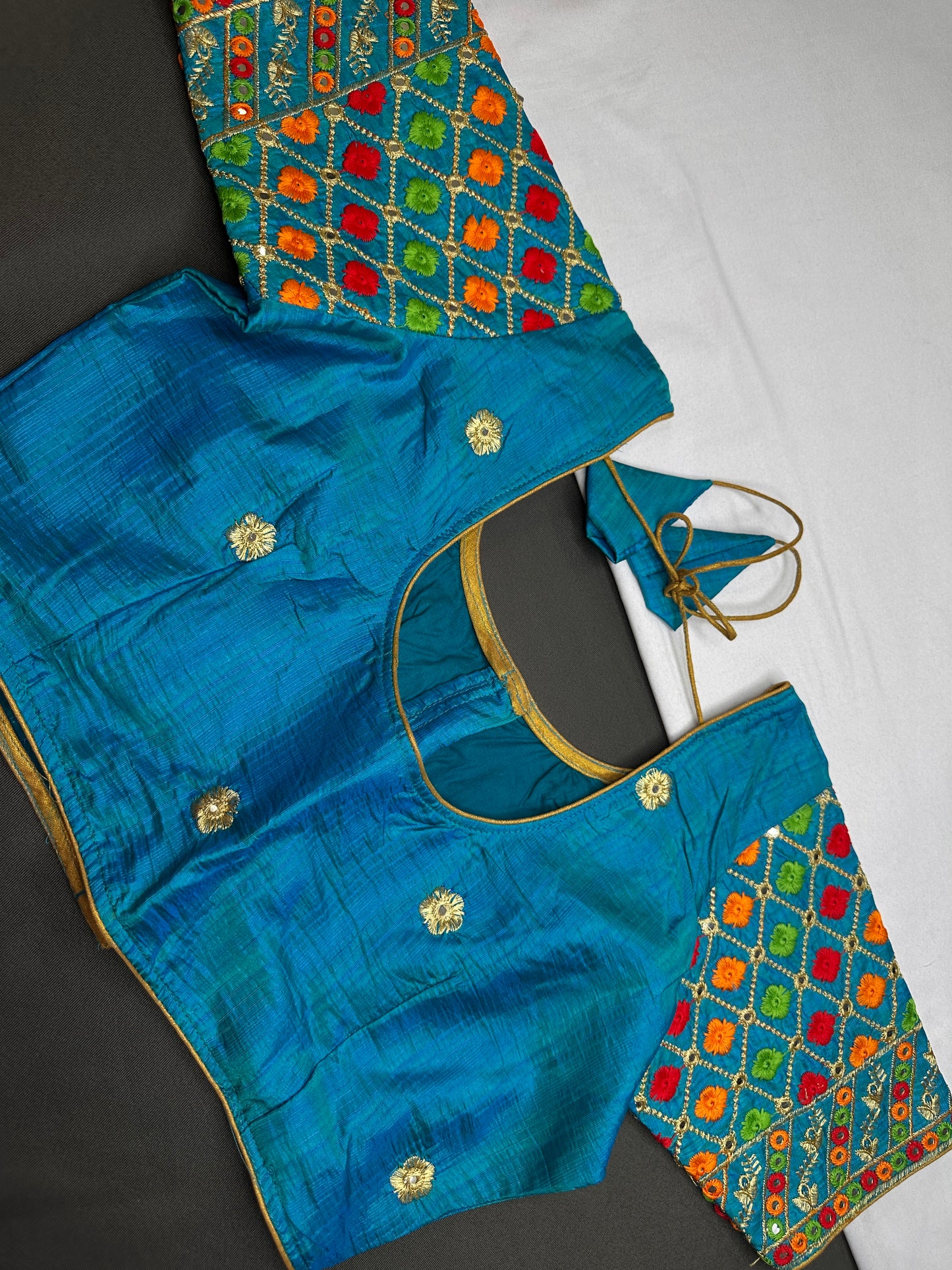 Blue Embriodery Work Blouse - 