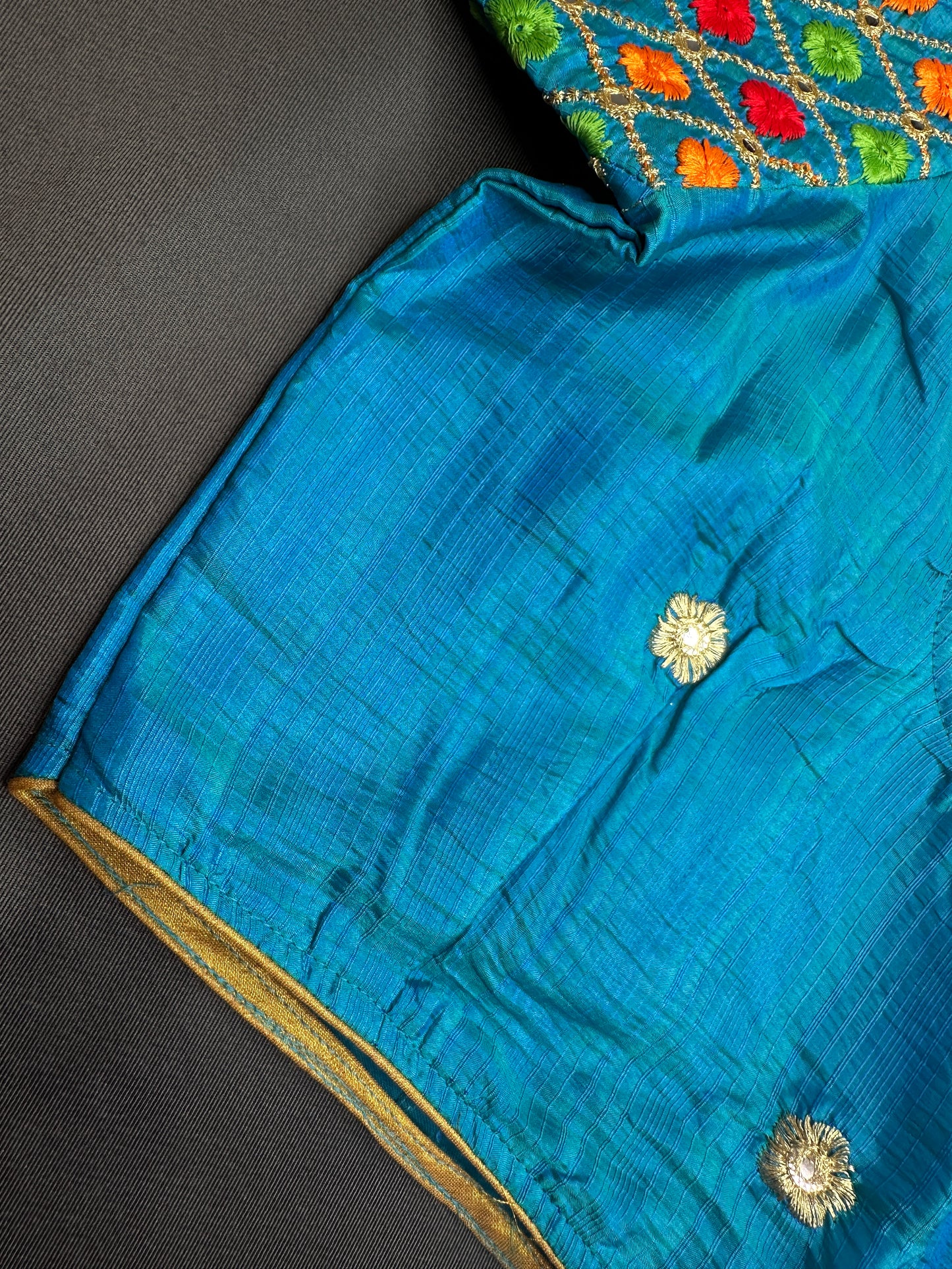 Blue Embriodery Work Blouse - 