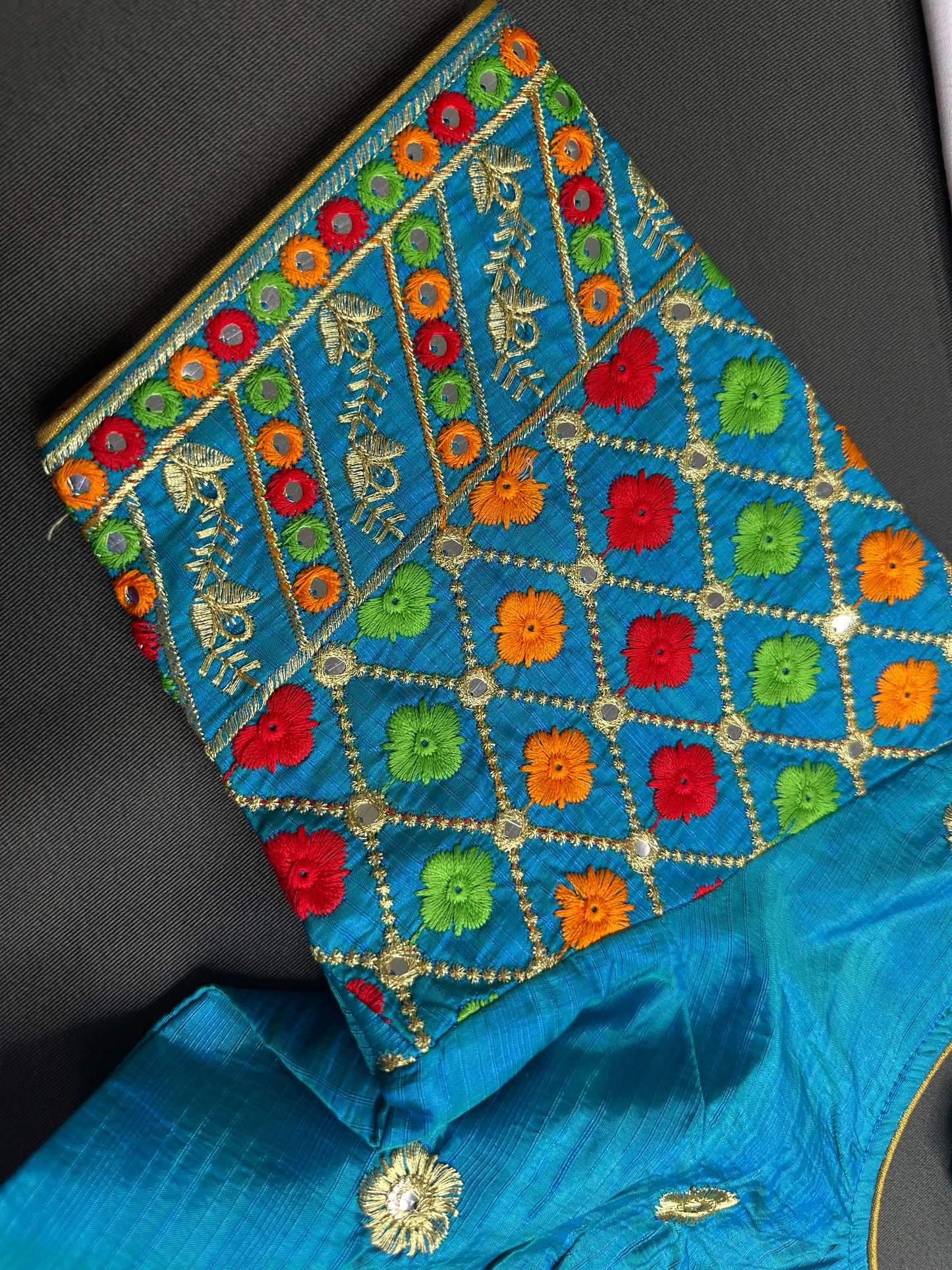 Blue Embriodery Work Blouse - 