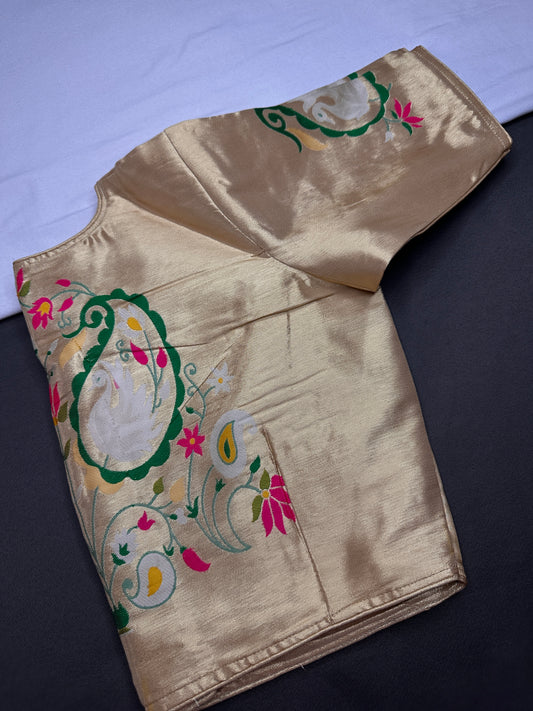 Gold Pure Painthani Blouse - 